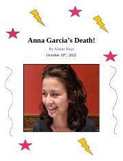 anna garcia date of death|Anna Garcia Case Details Flashcards